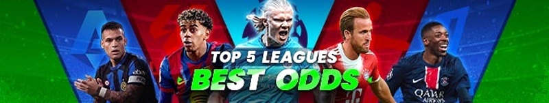 Top five leagues odds with five footballers
