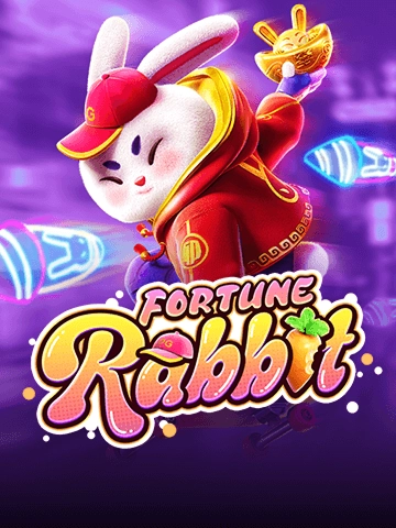 Fortune Rabbit bunny in cap and red hoodie